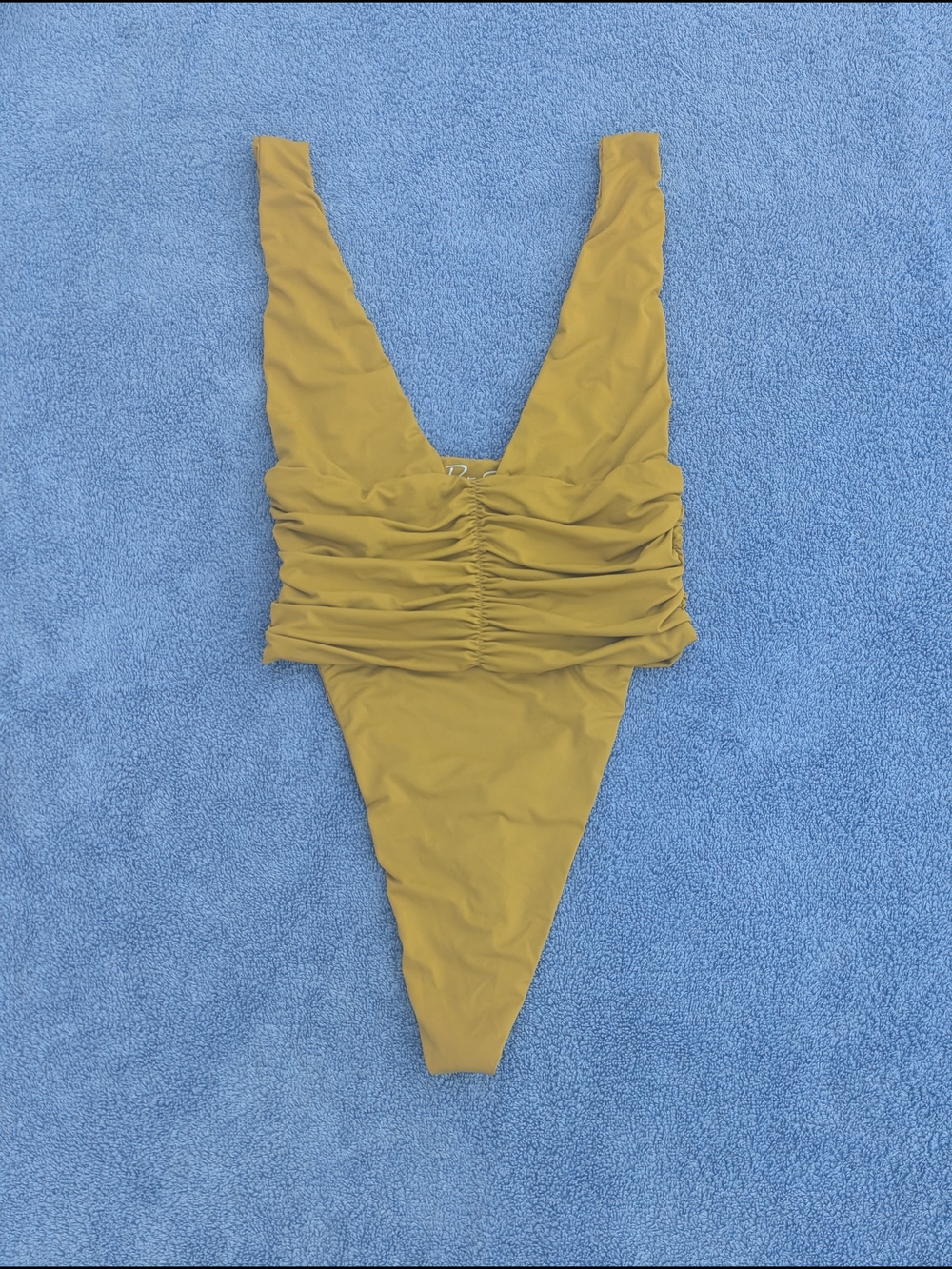 Riot Swim Echo Ruched One-Piece Swimsuit in Curry - Size XS